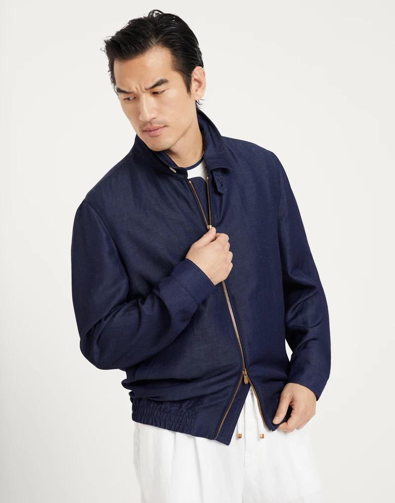 Blue Wool Full-Length Jacket