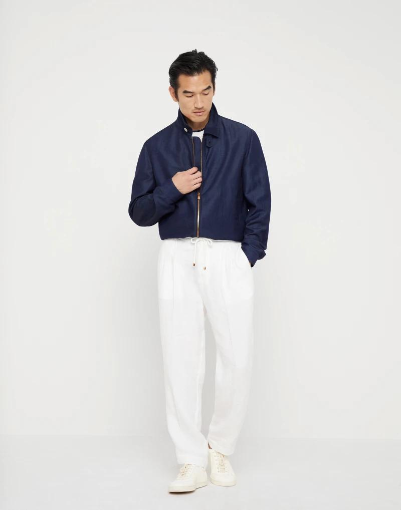 Blue Wool Full-Length Jacket