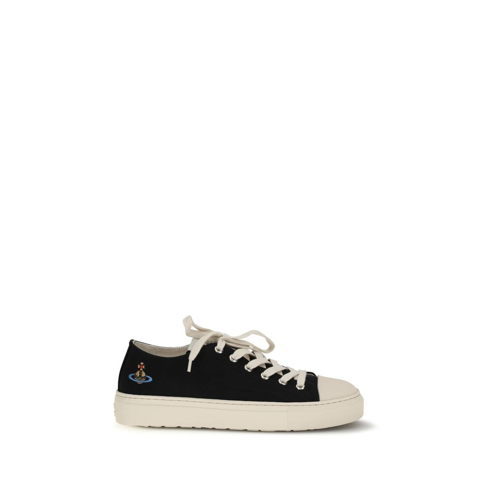 Black Fabric Low Top Sneakers