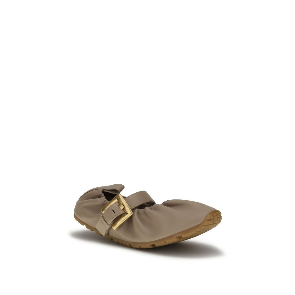 Beige Lamb Ovis Aries Aries Ballet Flats