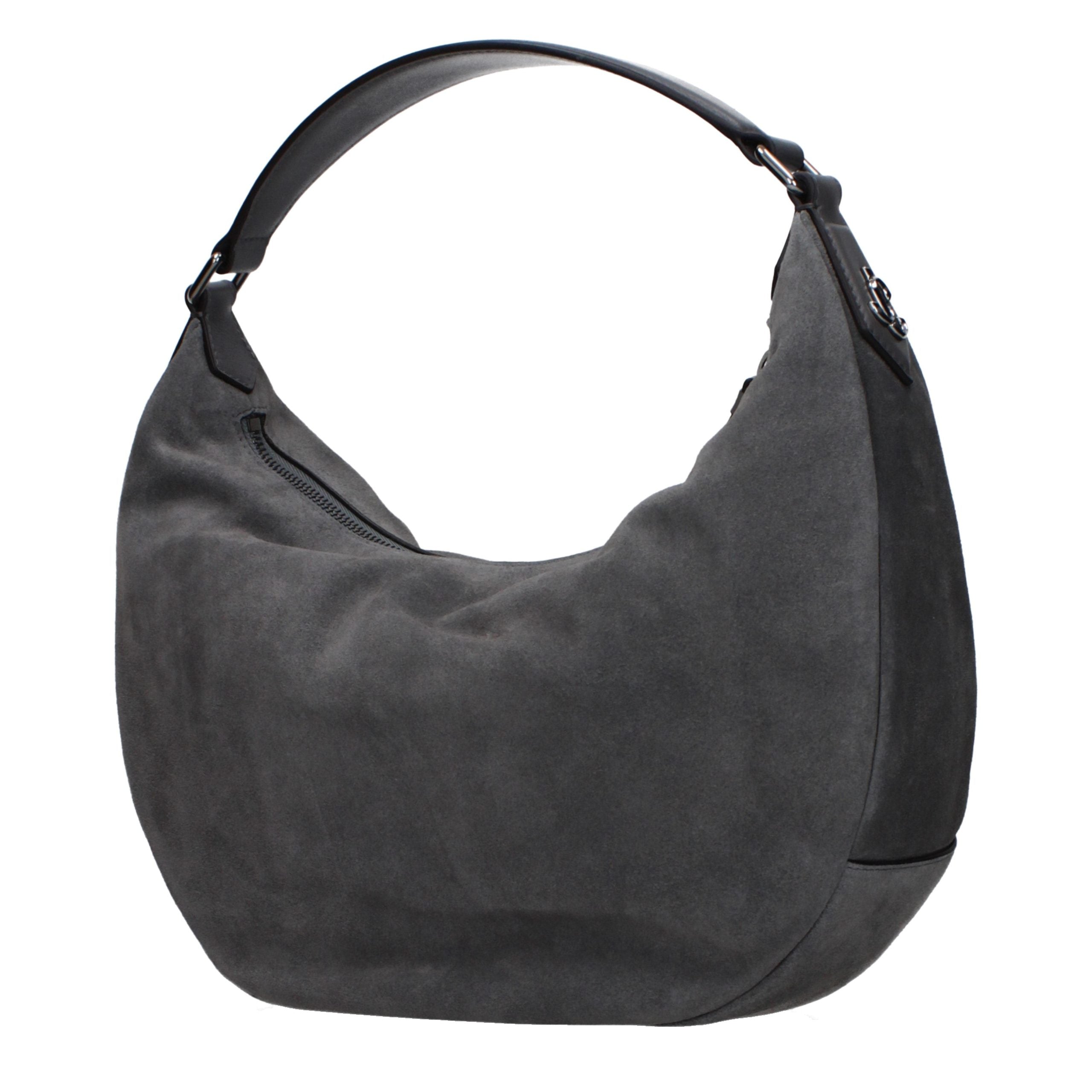 Gray Leather Shoulder Bag