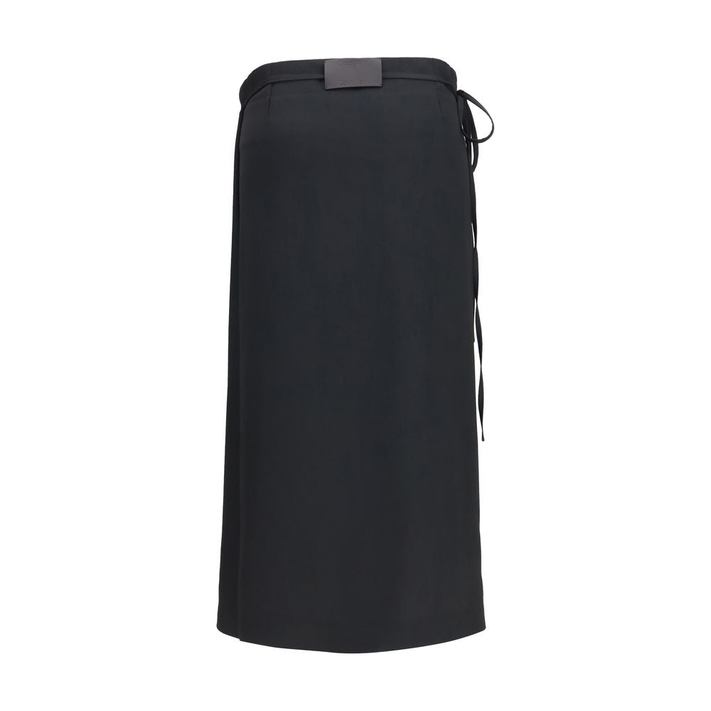 Black Viscose Long Skirt