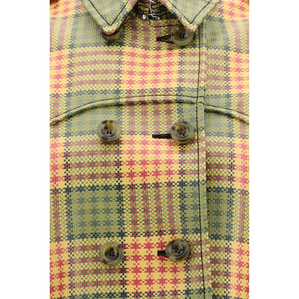 Multicolor Polyester Trench Coat