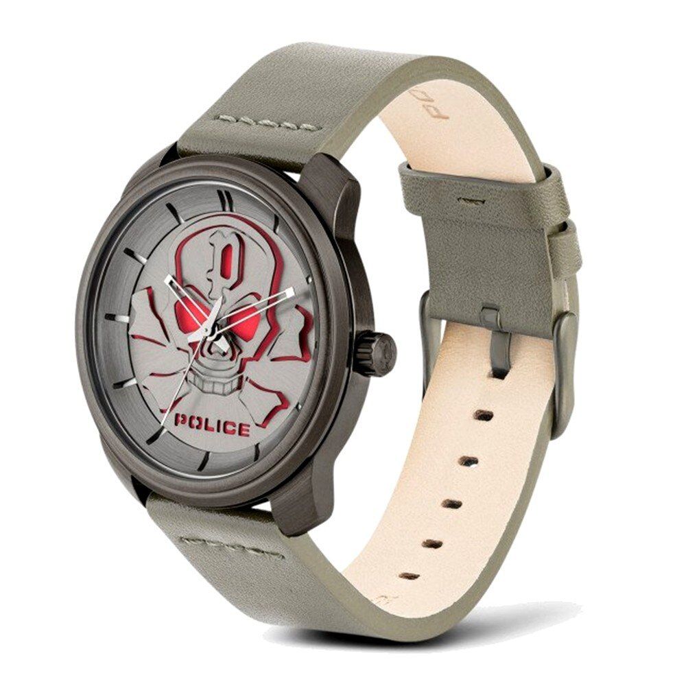 Gray Leather Dress Watch