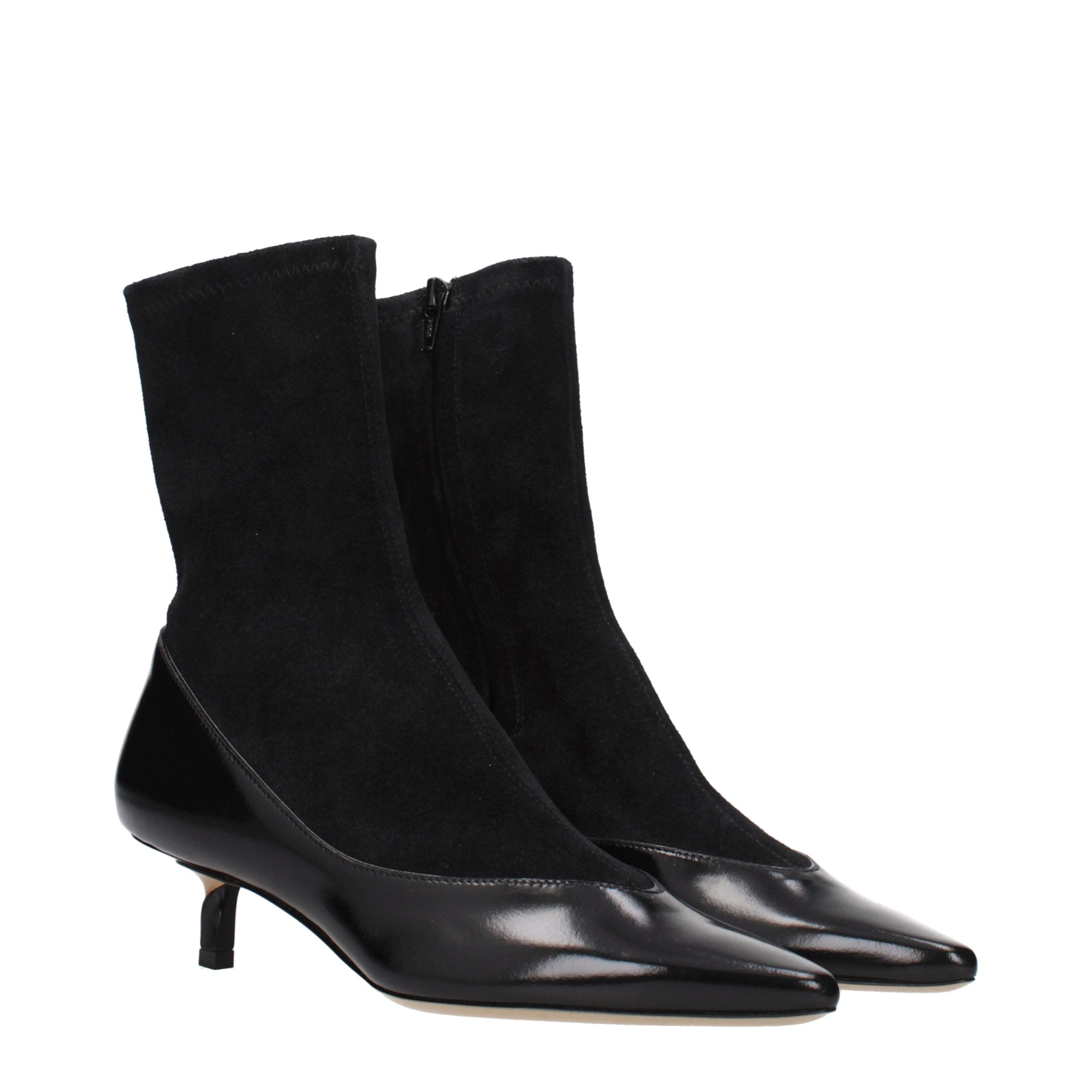 Black Leather Ankle Boots