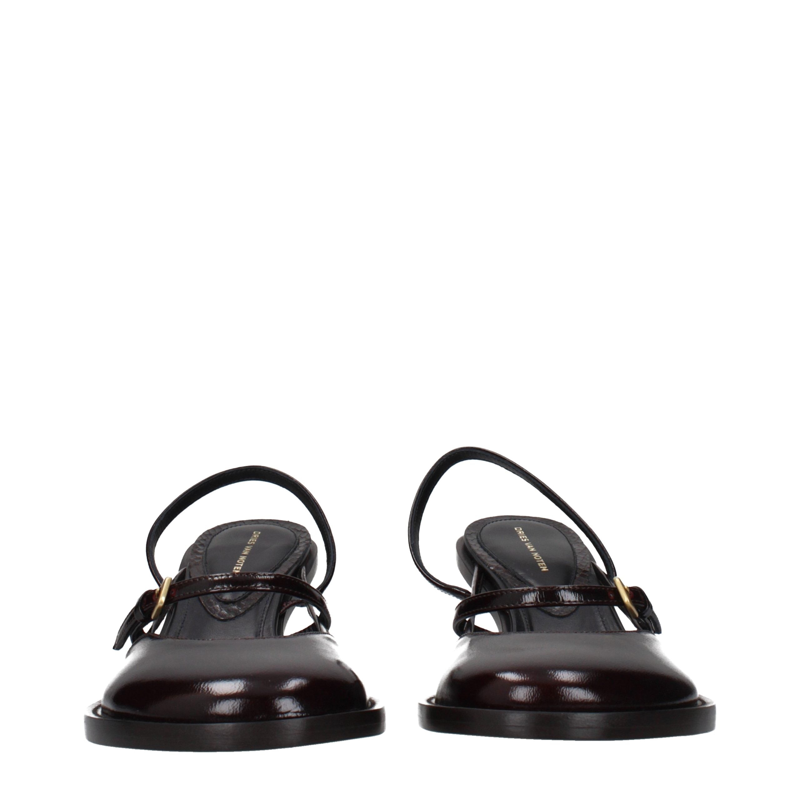 Brown Leather Platform Sandals