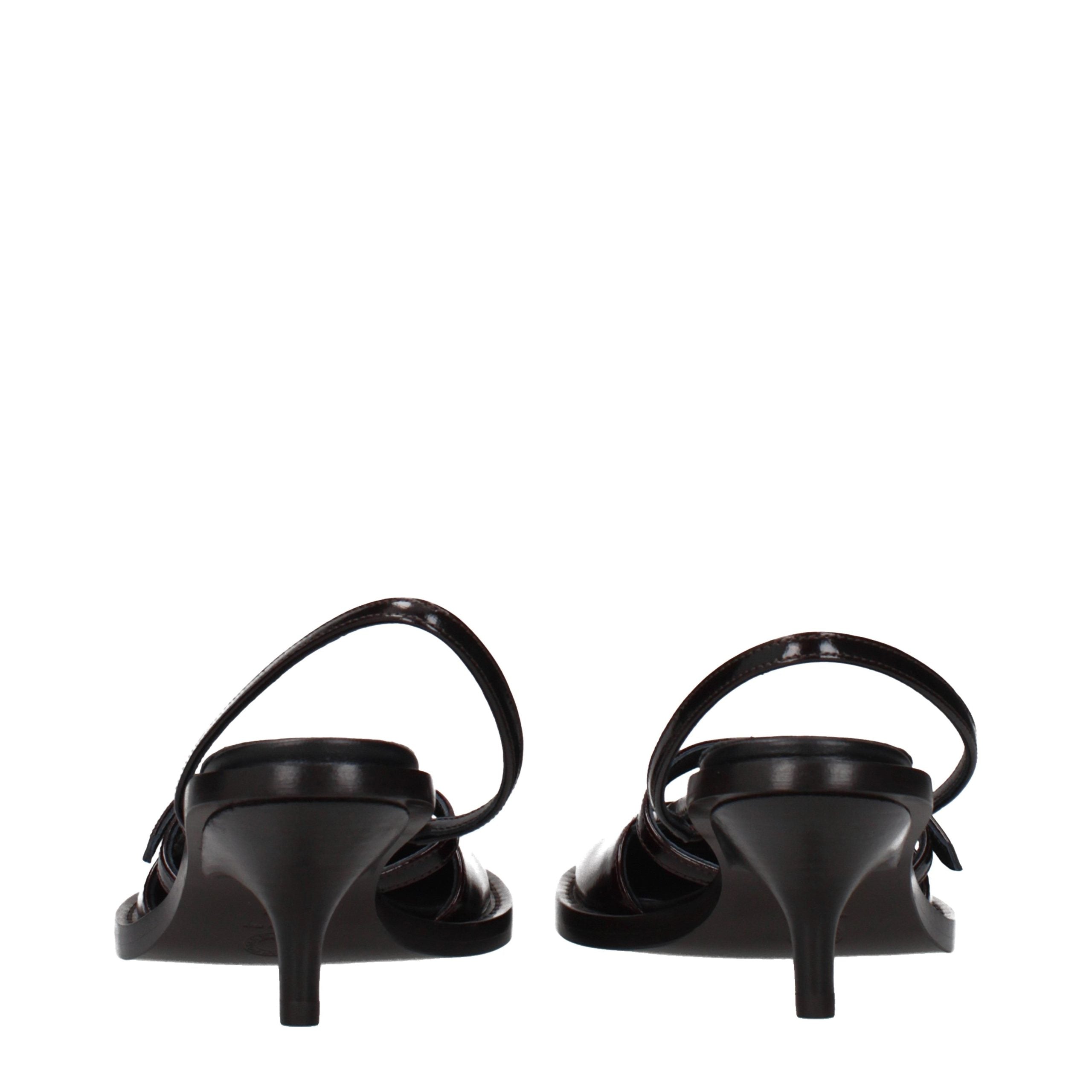 Brown Leather Platform Sandals