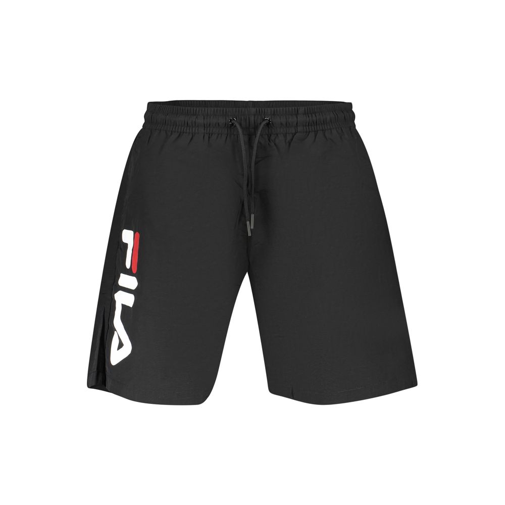Black Polyester Men's Swimwear