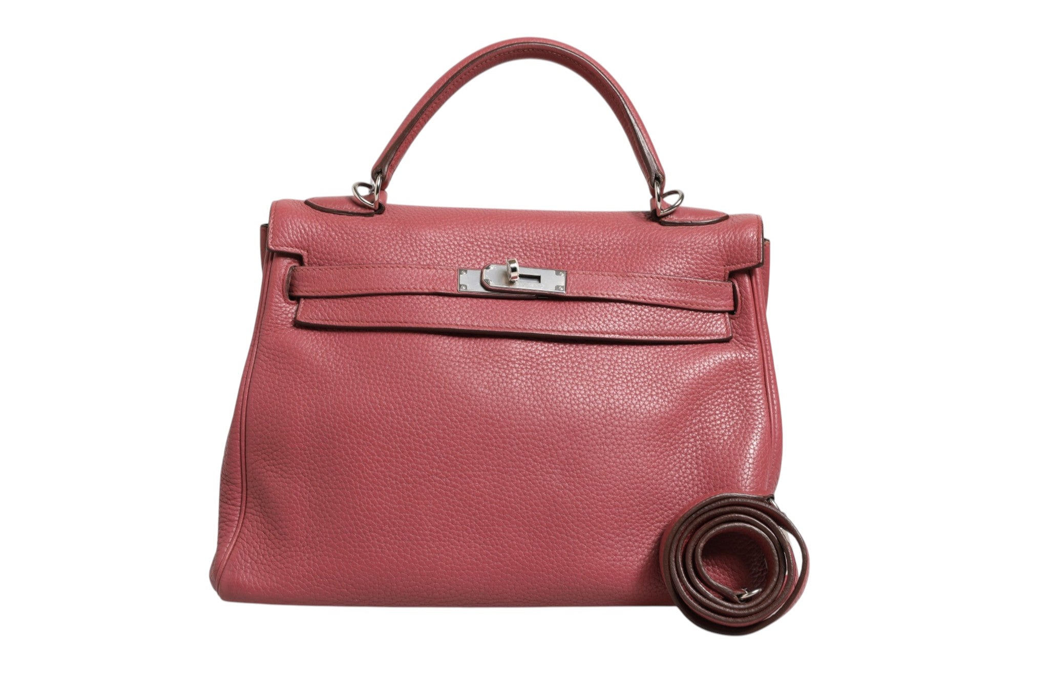 Kelly 32 Rouge H Togo Retourne Palladium