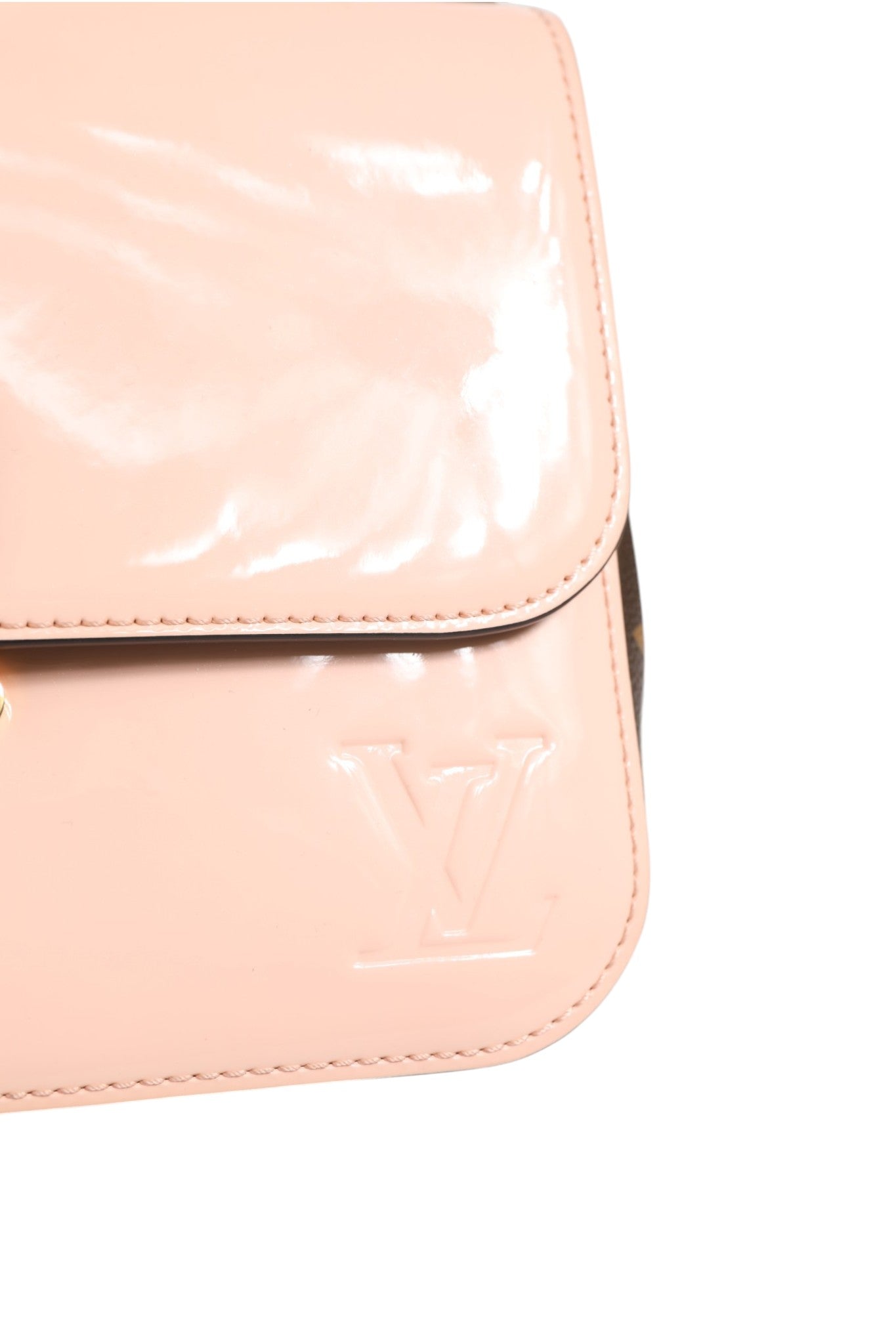 Pink Vernis and Monogram Canvas Cherrywood BB Shoulder Bag