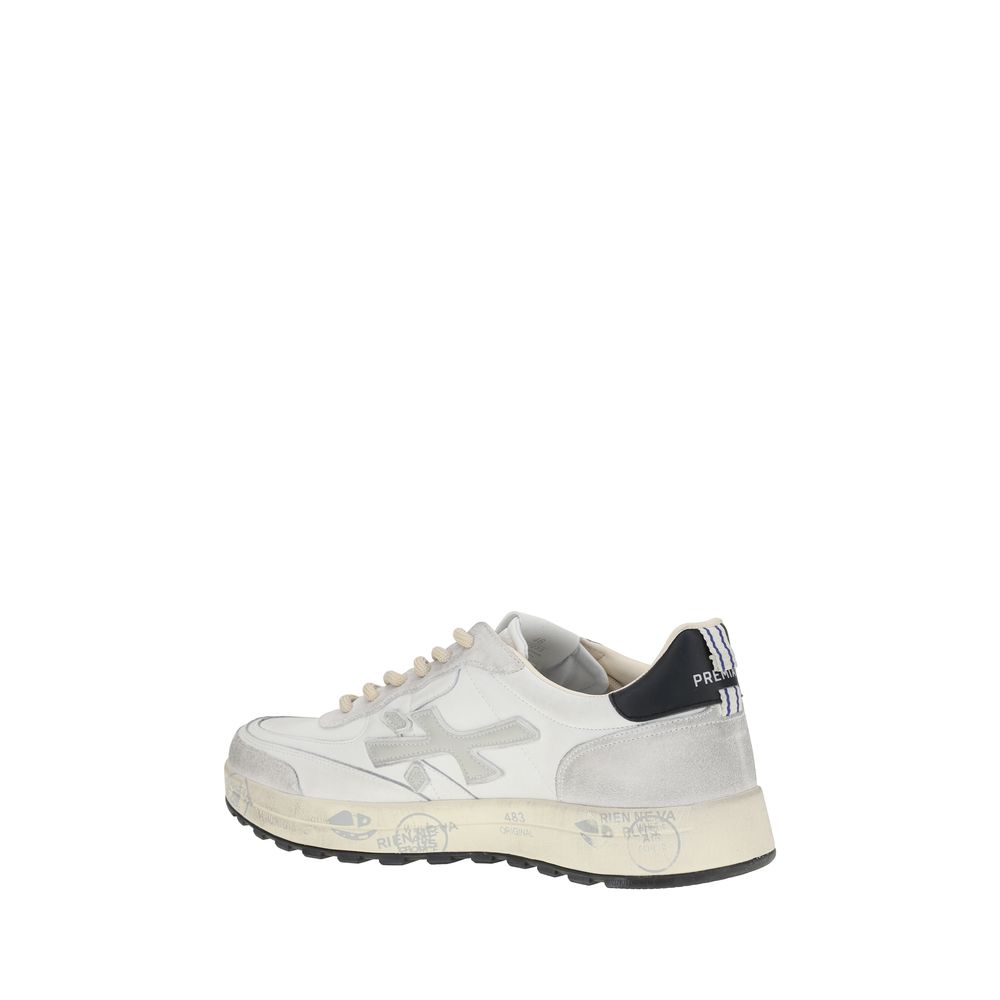 White Calf Leather Bos Taurus Low Top Sneakers
