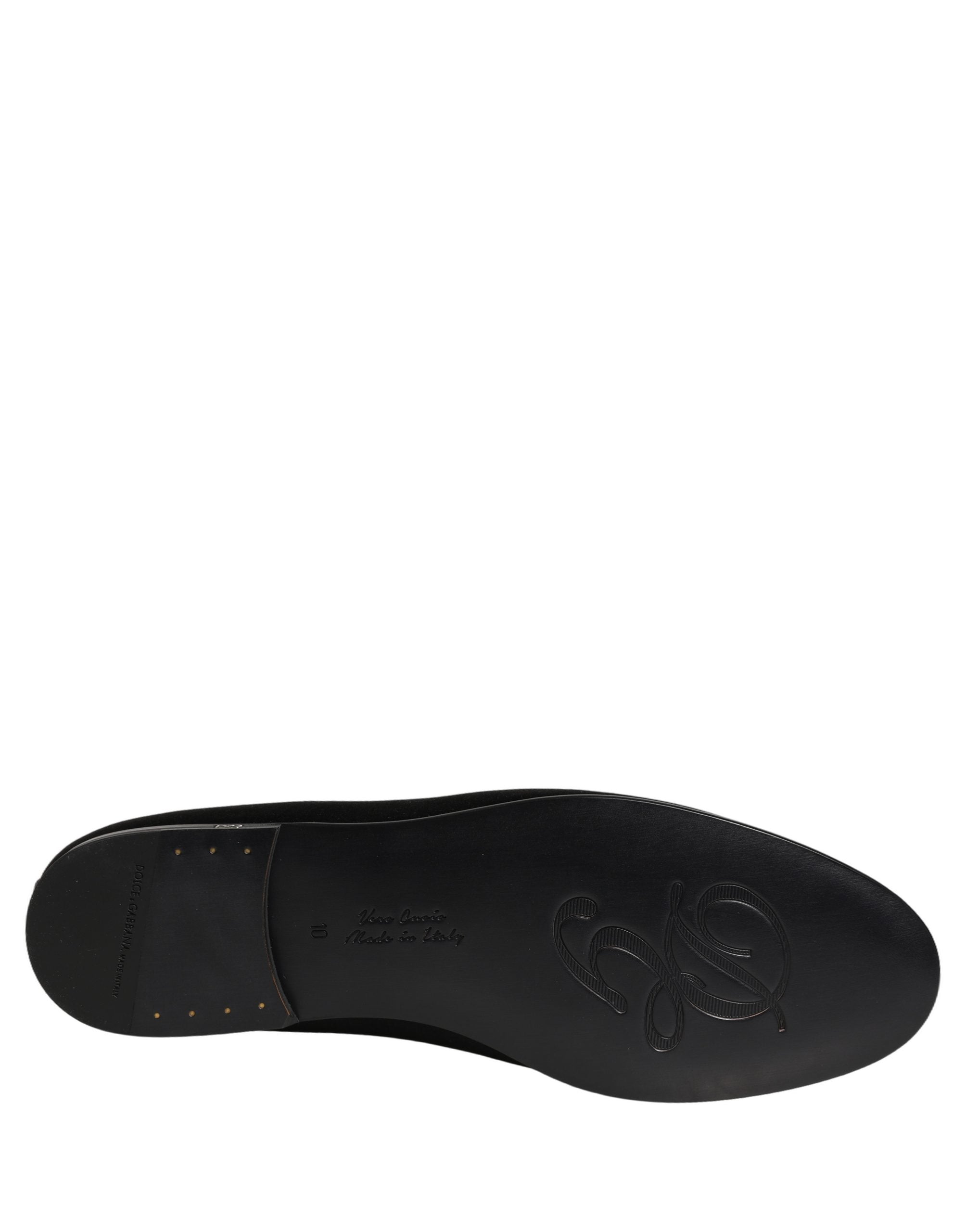 Black Satin Logo Slip On Flats Loafers Shoes