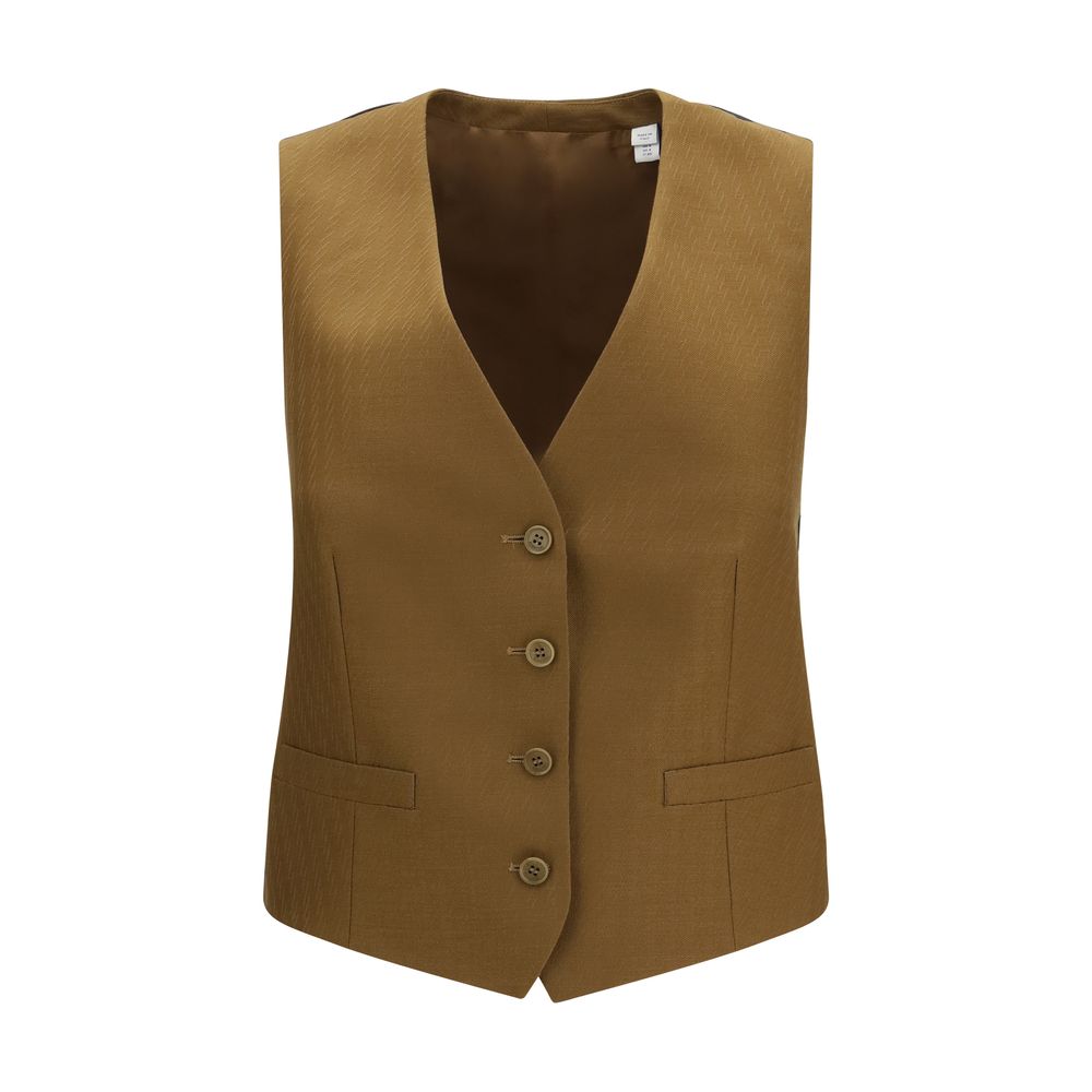Brown Wool Oves Aries Sleveless Jacket
