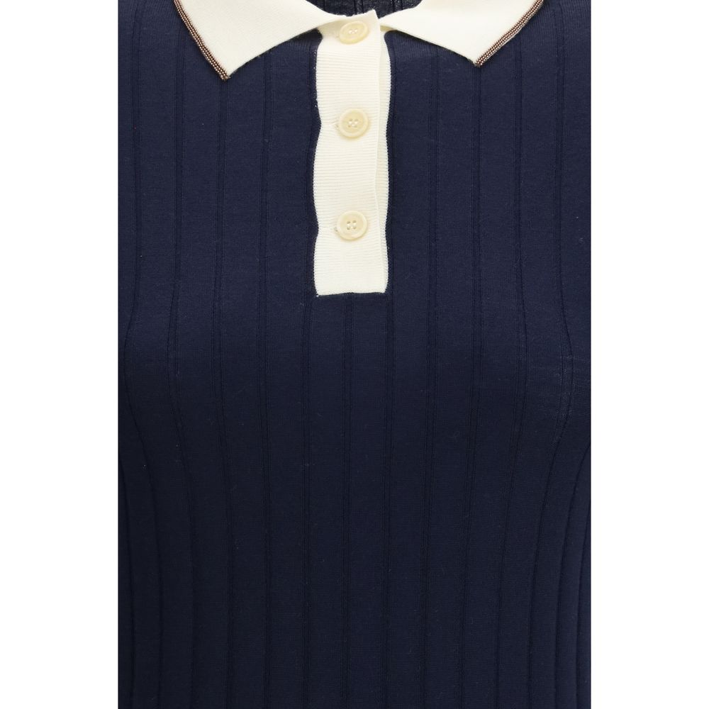 Blue Wool Oves Aries Polo Shirt