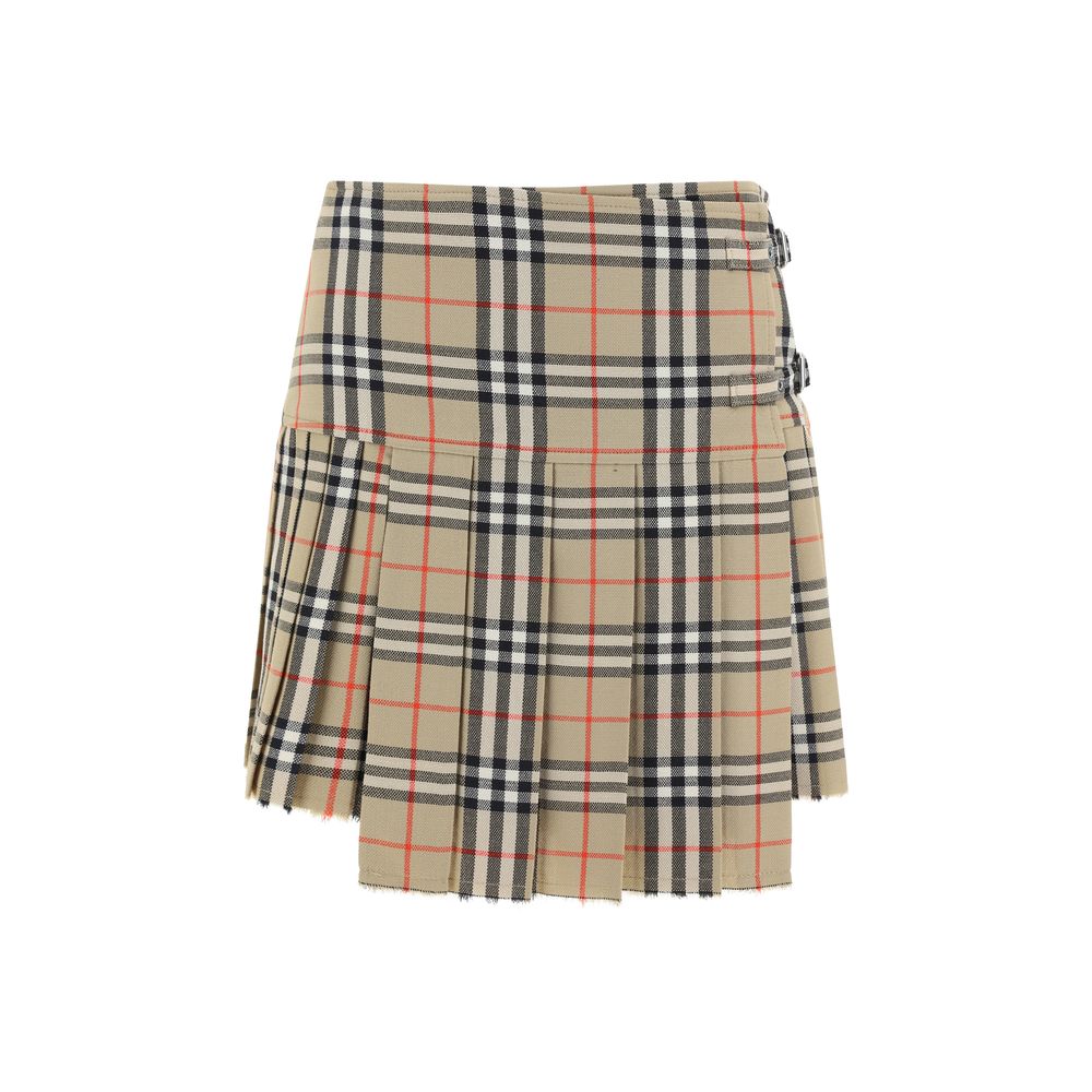 Beige Wool Oves Aries Mini Skirt