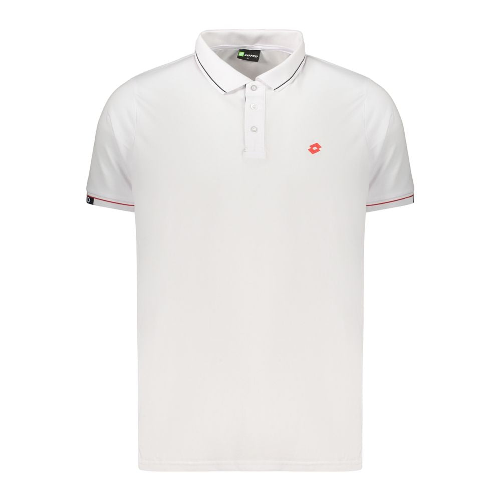 White Polyester Men's Polo Shirt