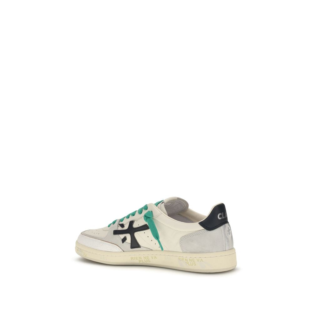 White Calf Leather Bos Taurus Low Top Sneakers
