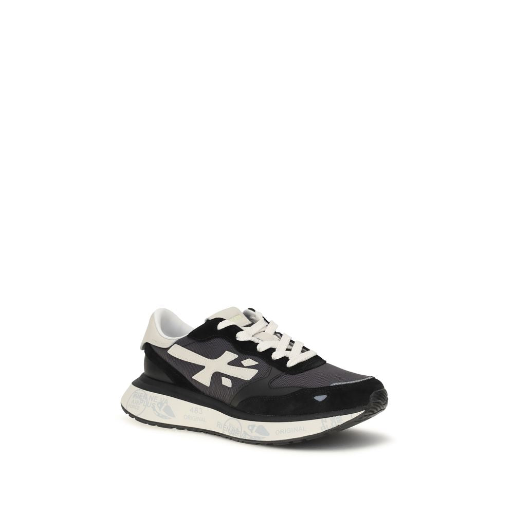 Black Nylon Athletic Sneakers