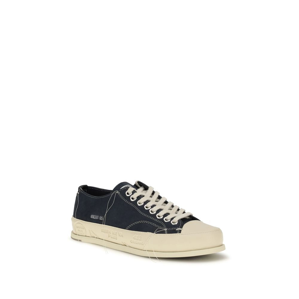 Blue Calf Leather Bos Taurus Low Top Sneakers