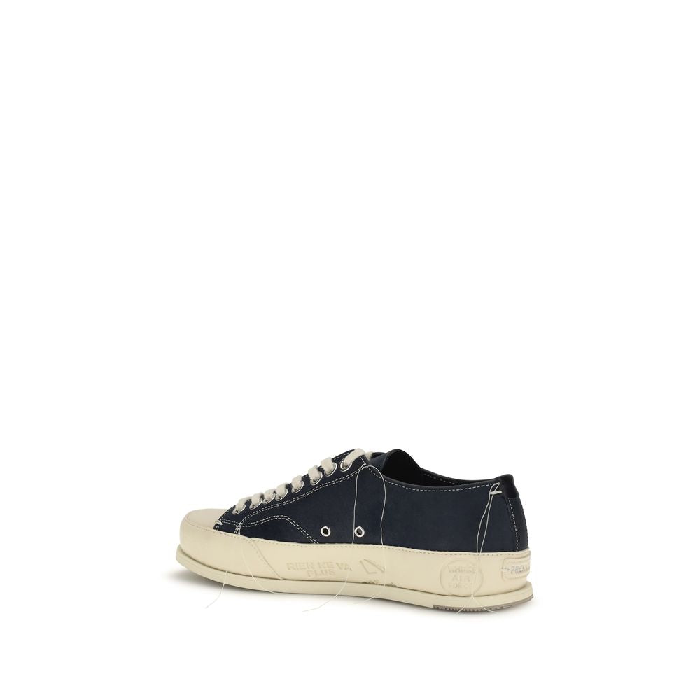 Blue Calf Leather Bos Taurus Low Top Sneakers