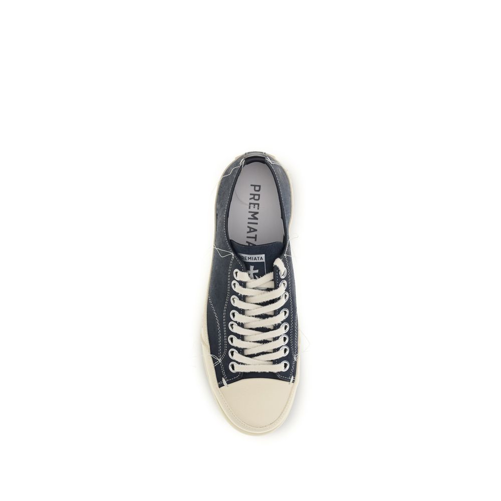 Blue Calf Leather Bos Taurus Low Top Sneakers