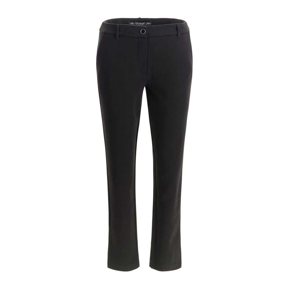Black Viscose Casual Pants