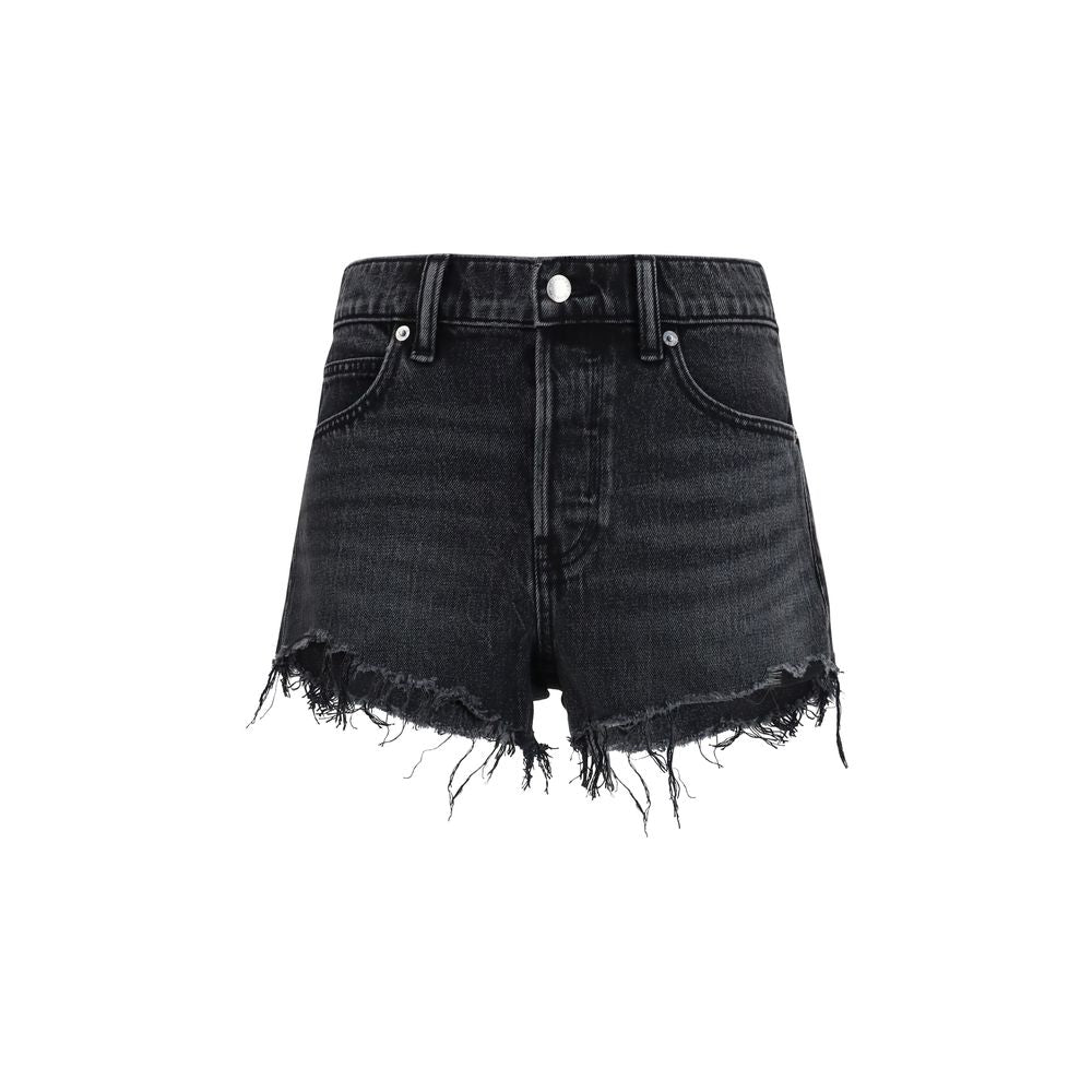 Black Cotton Short And Mini Shorts