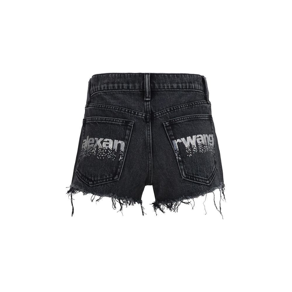 Black Cotton Bermuda Shorts