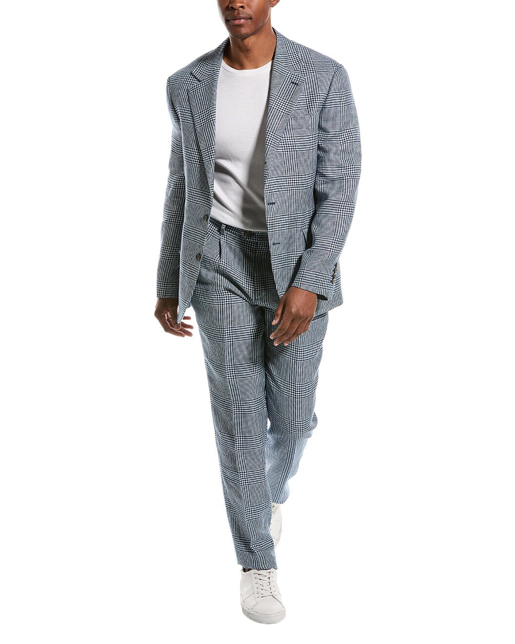 Blue Linen Two-Piece Suit