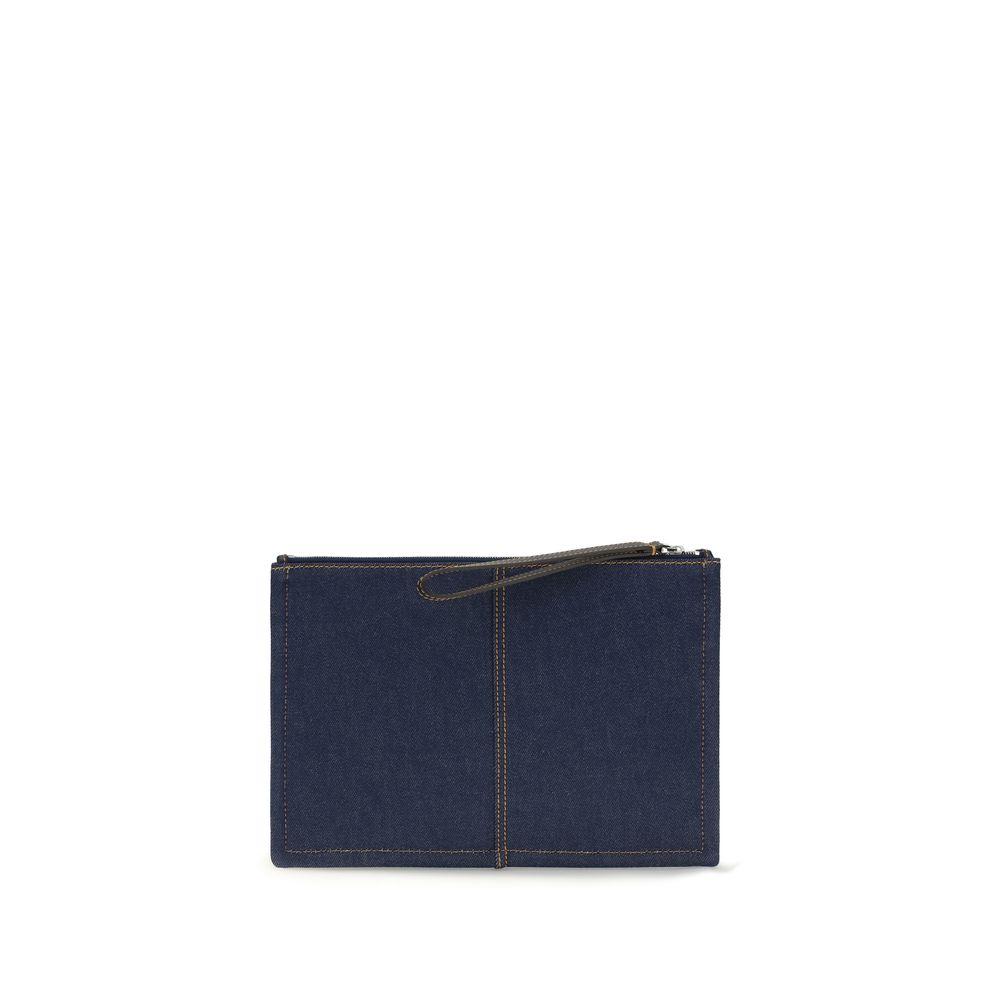 Blue Cotton Clutch Bag