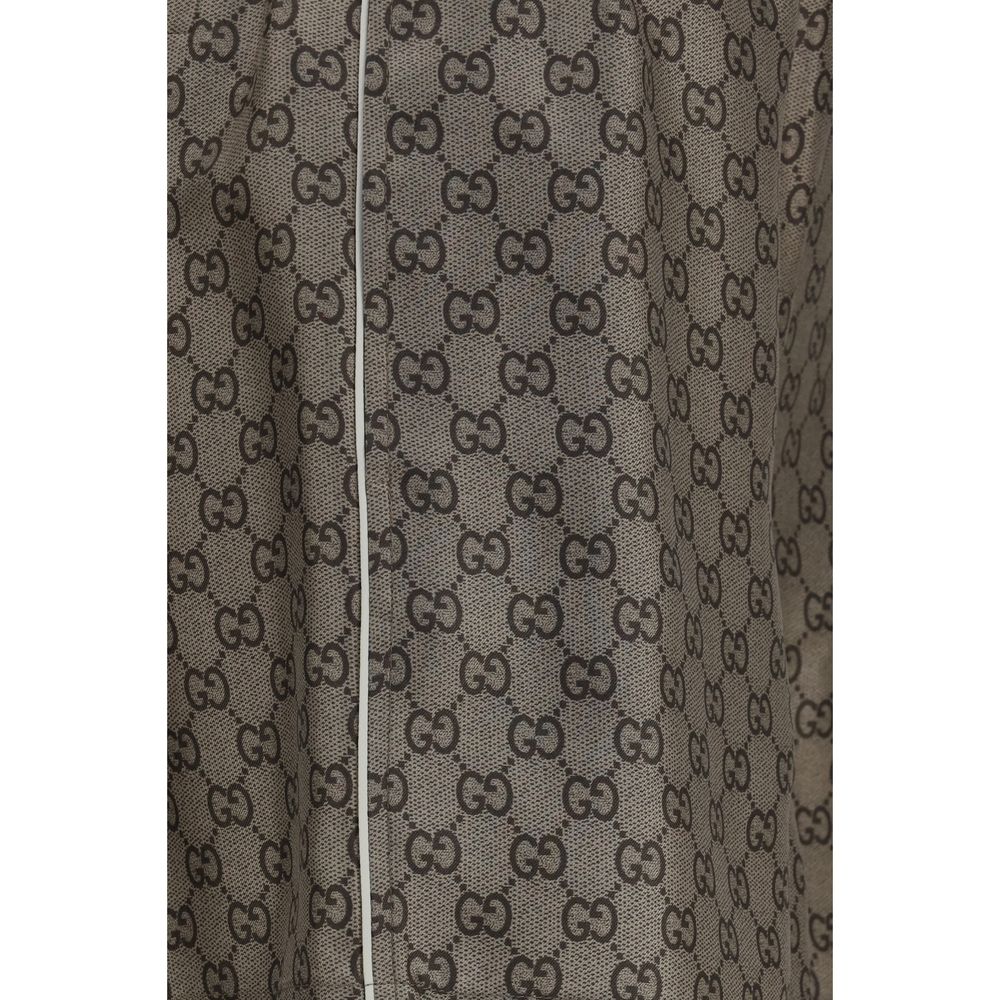 Beige Silk Bermuda Shorts