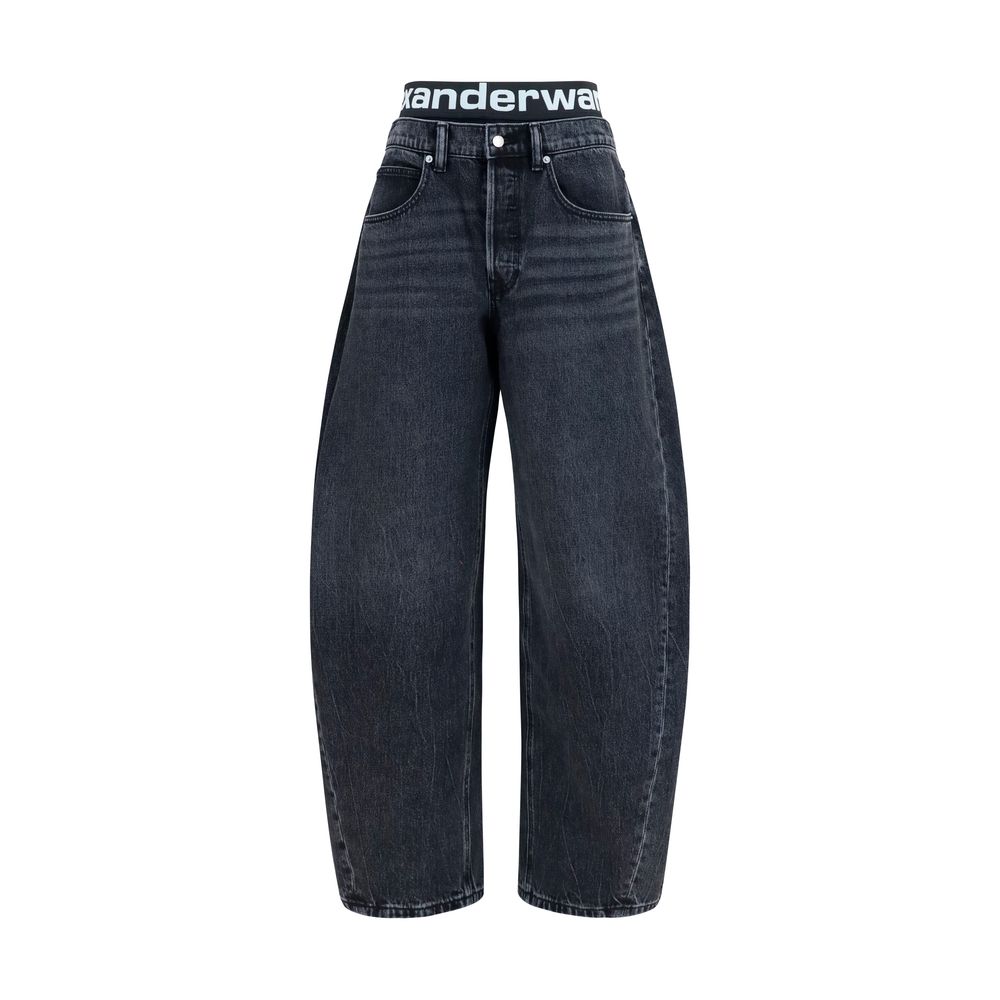 Gray Cotton Relaxed Fit Jeans