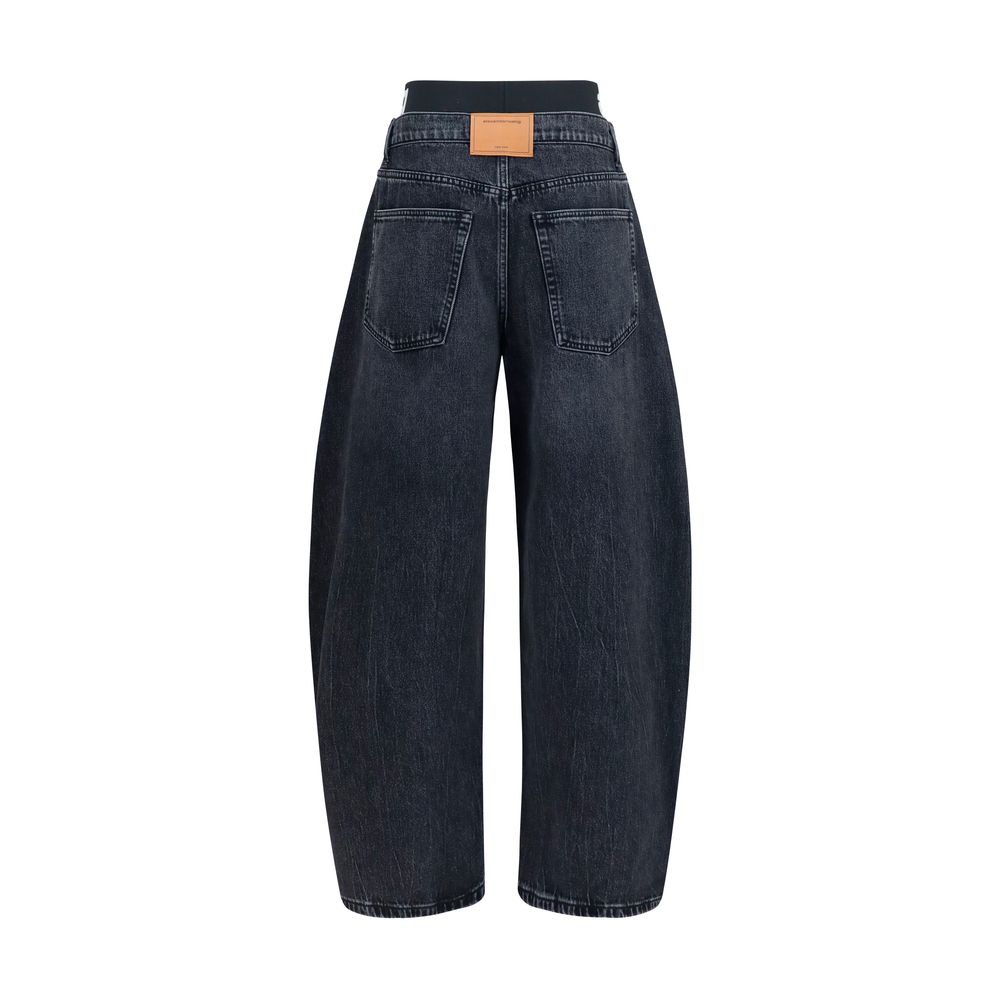Gray Cotton Relaxed Fit Jeans