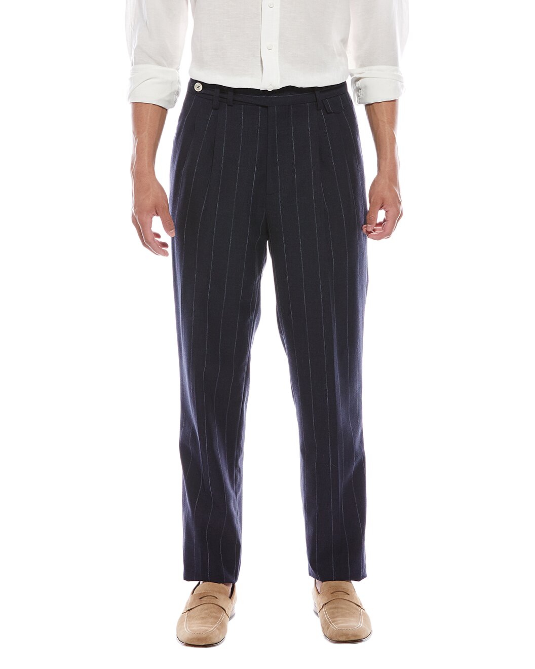 Bicolor Cotton Casual Pants