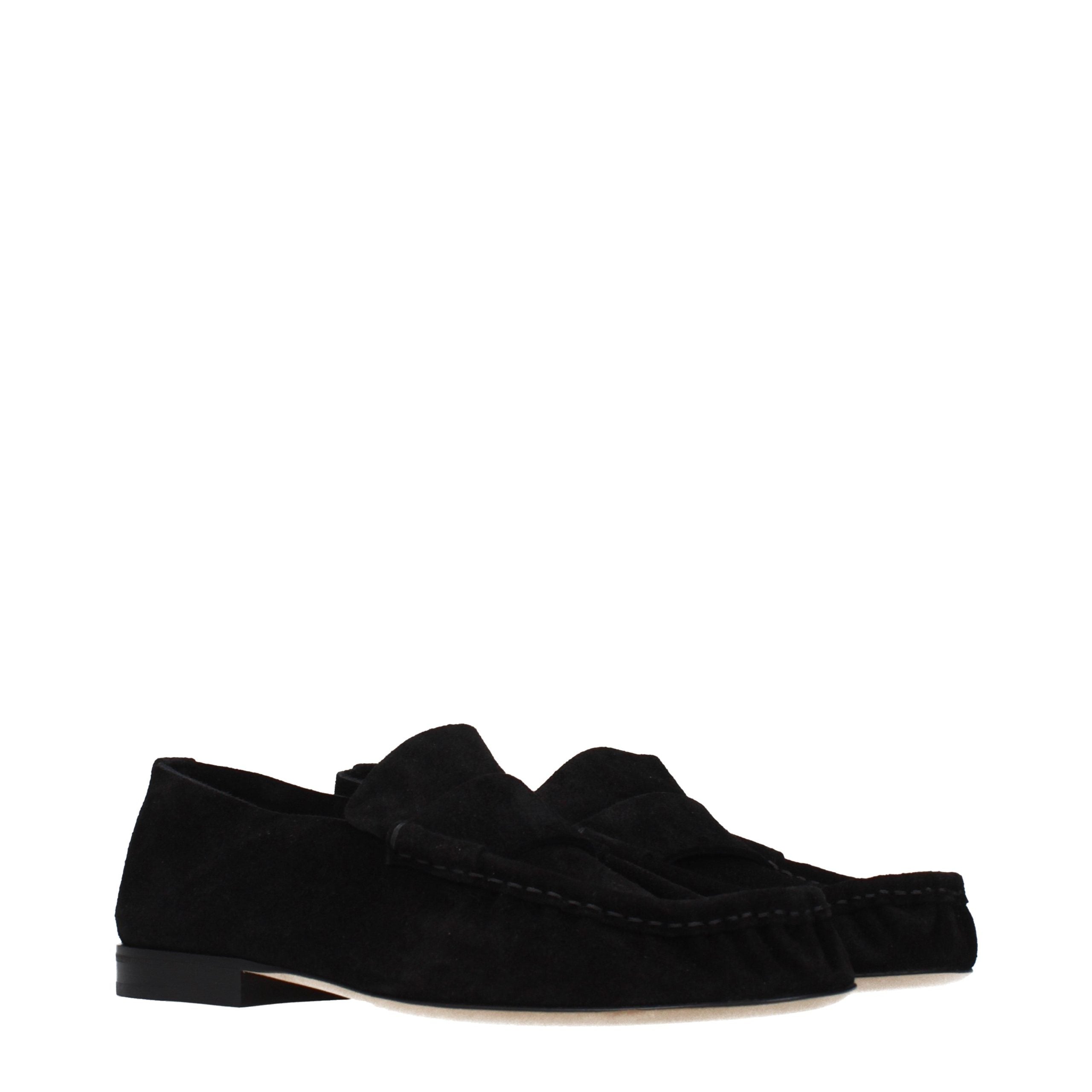 Black Leather Slip-On Loafers