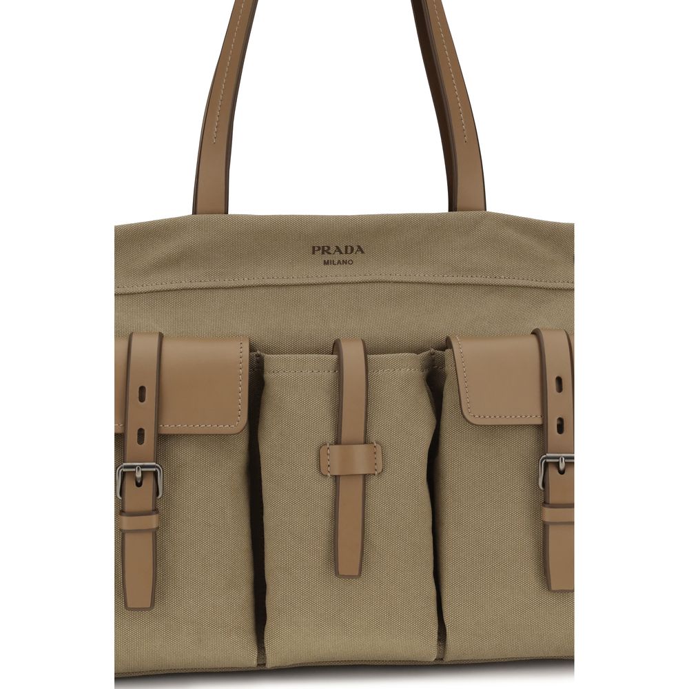 Bicolor Cotton Shoulder Bag