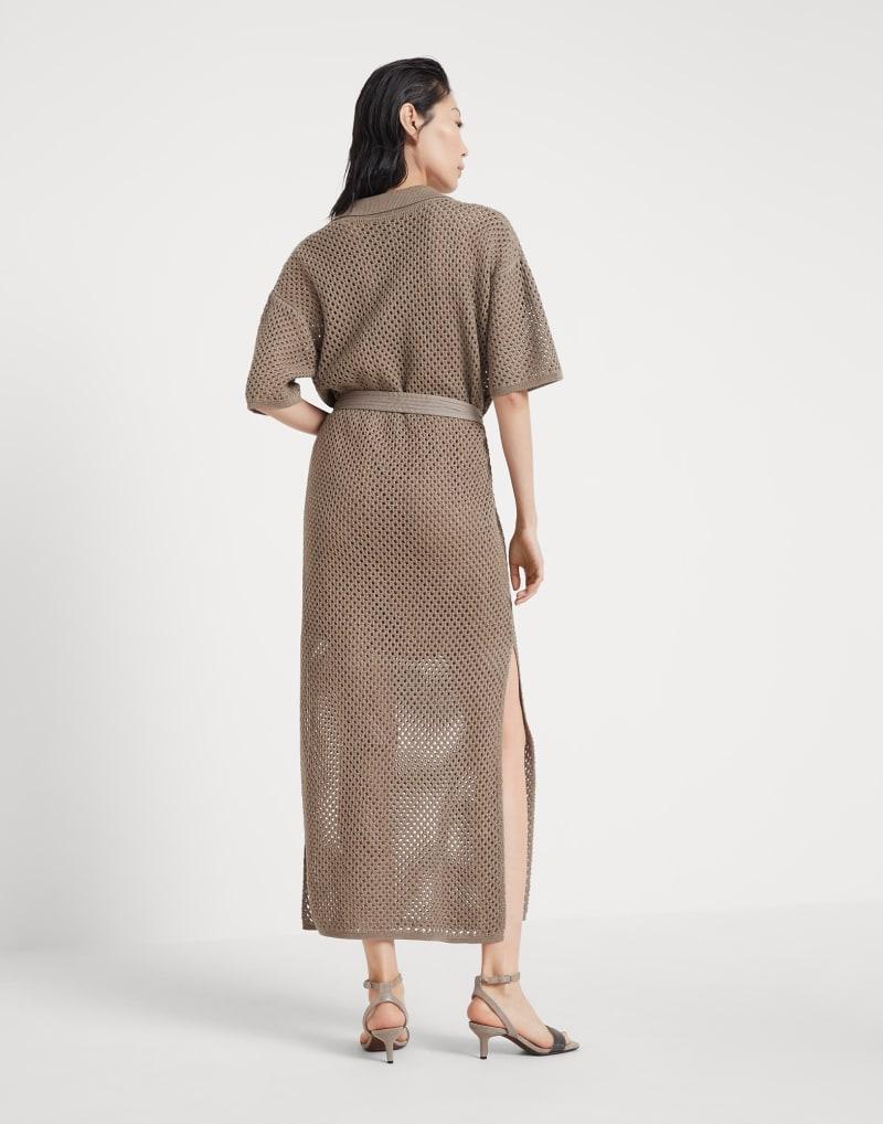 Brown Cotton Casual Dress