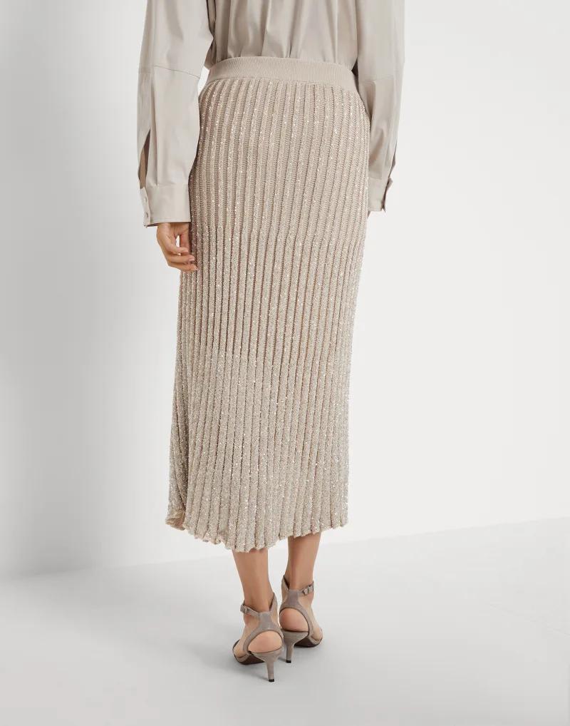 Bicolor Polyamide Long Skirt