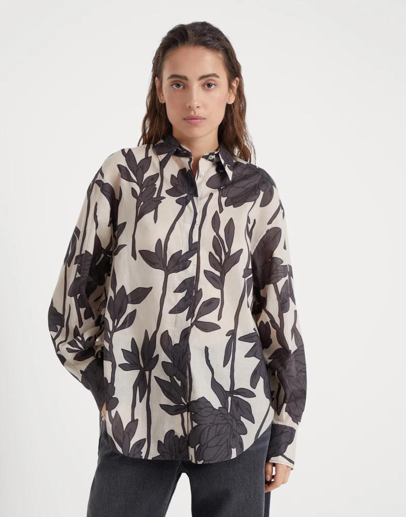Bicolor Cotton Pattern Shirt