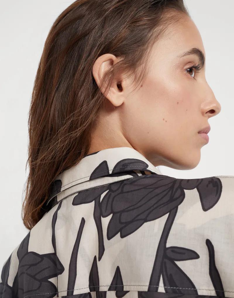 Bicolor Cotton Pattern Shirt