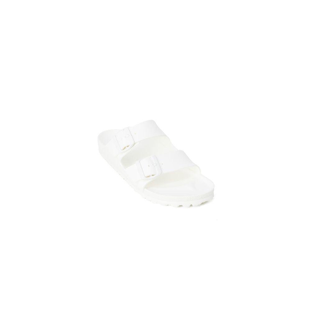 White Plastic Flat Sandals