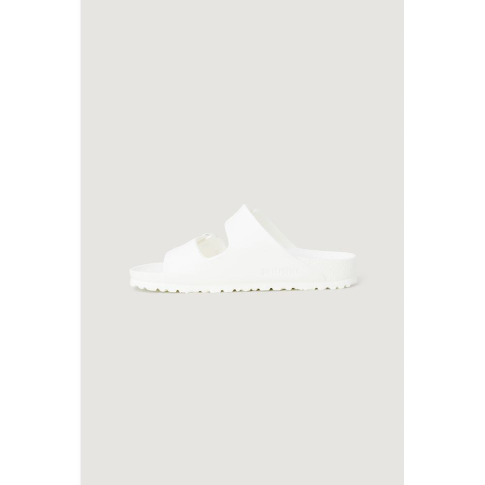 White Plastic Flat Sandals