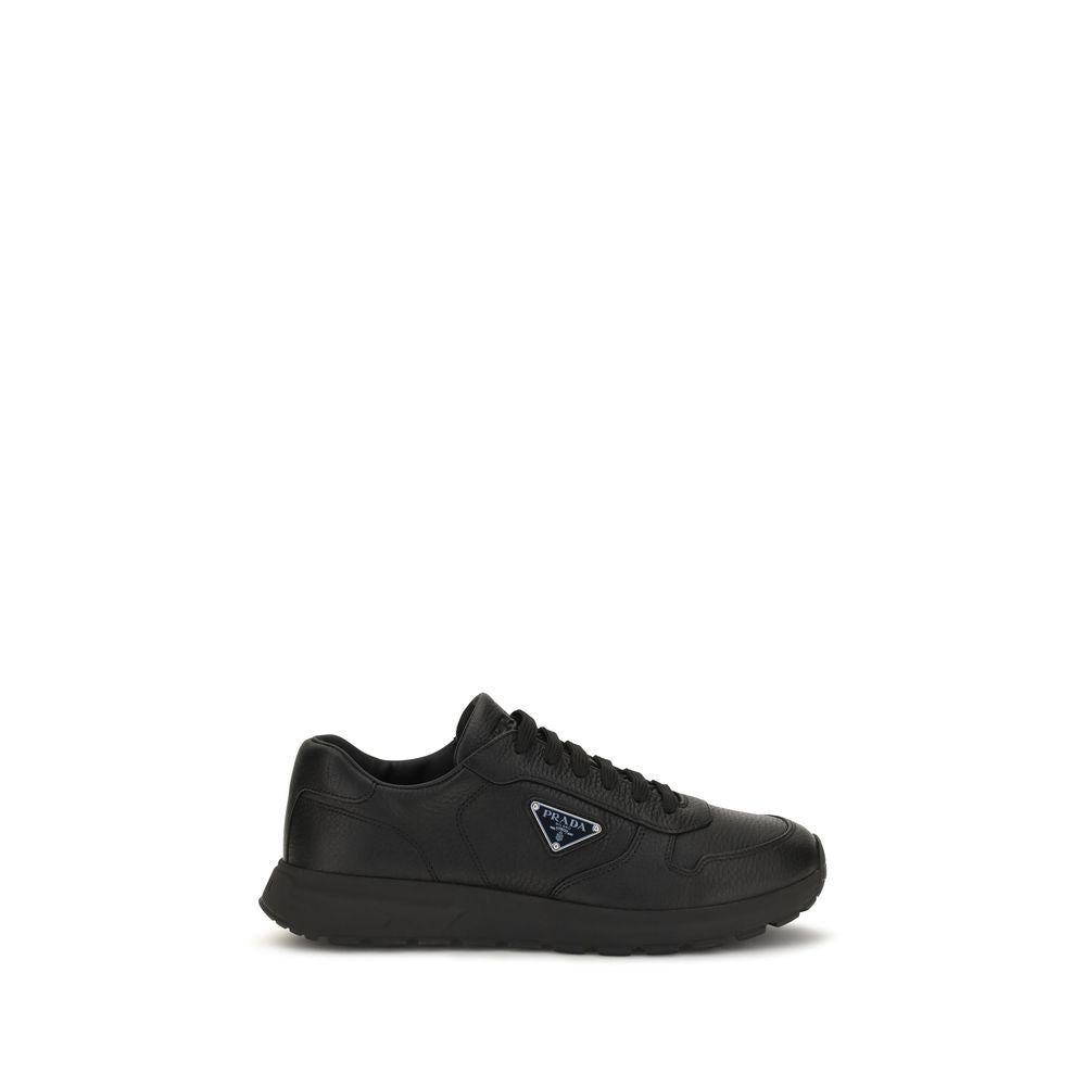Black Polyester Athletic Sneakers