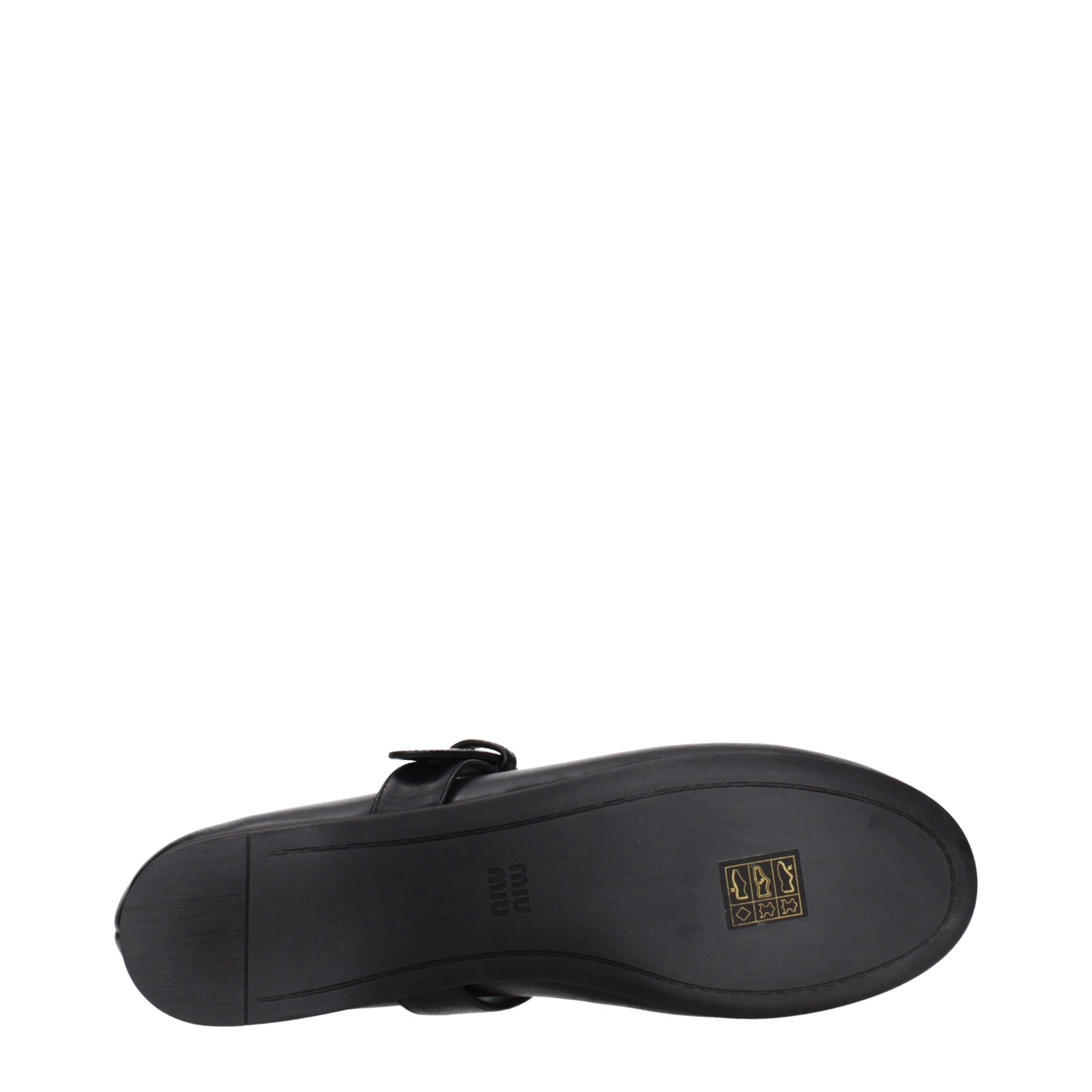 Black Leather Ballet Flats