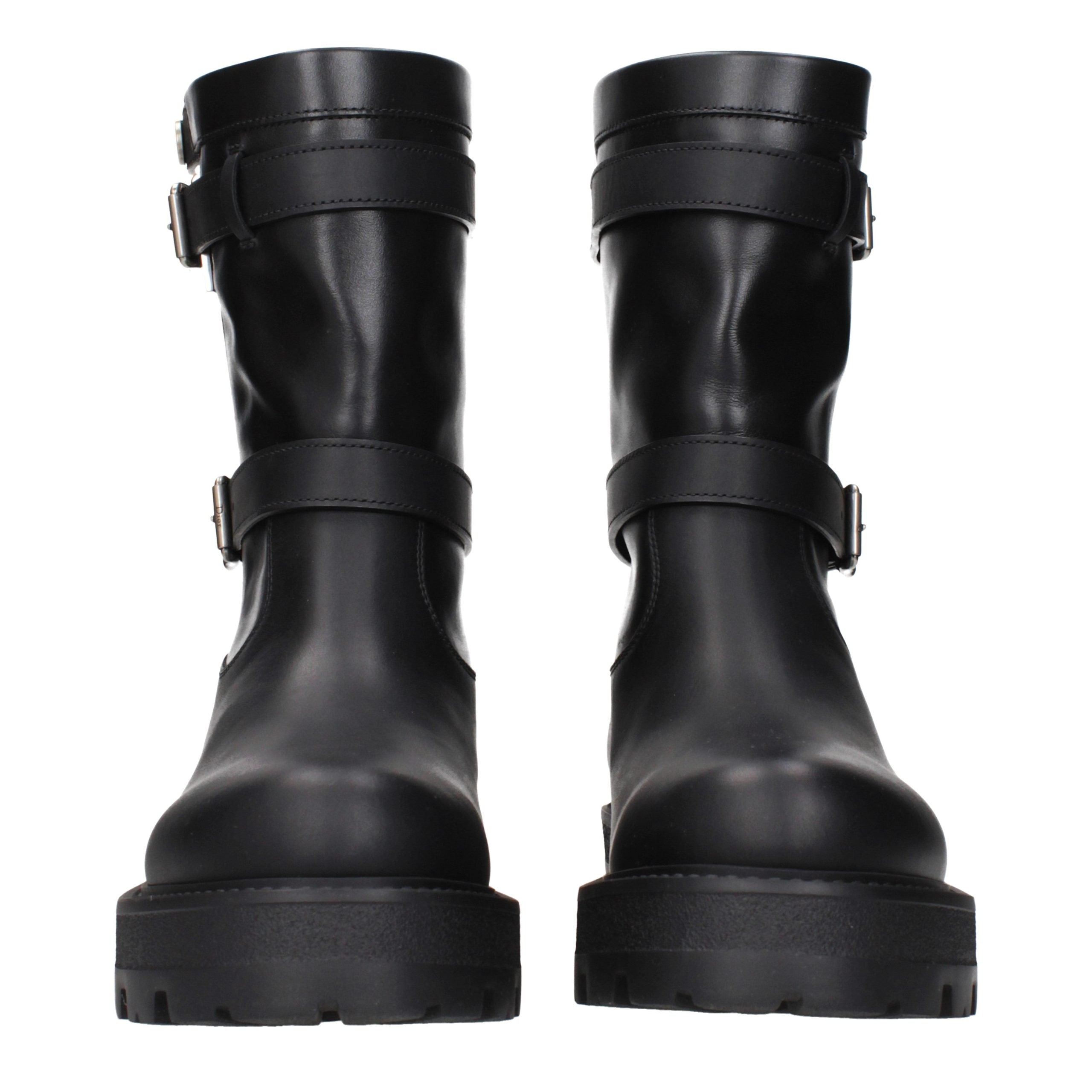 Black Leather Ankle Boots