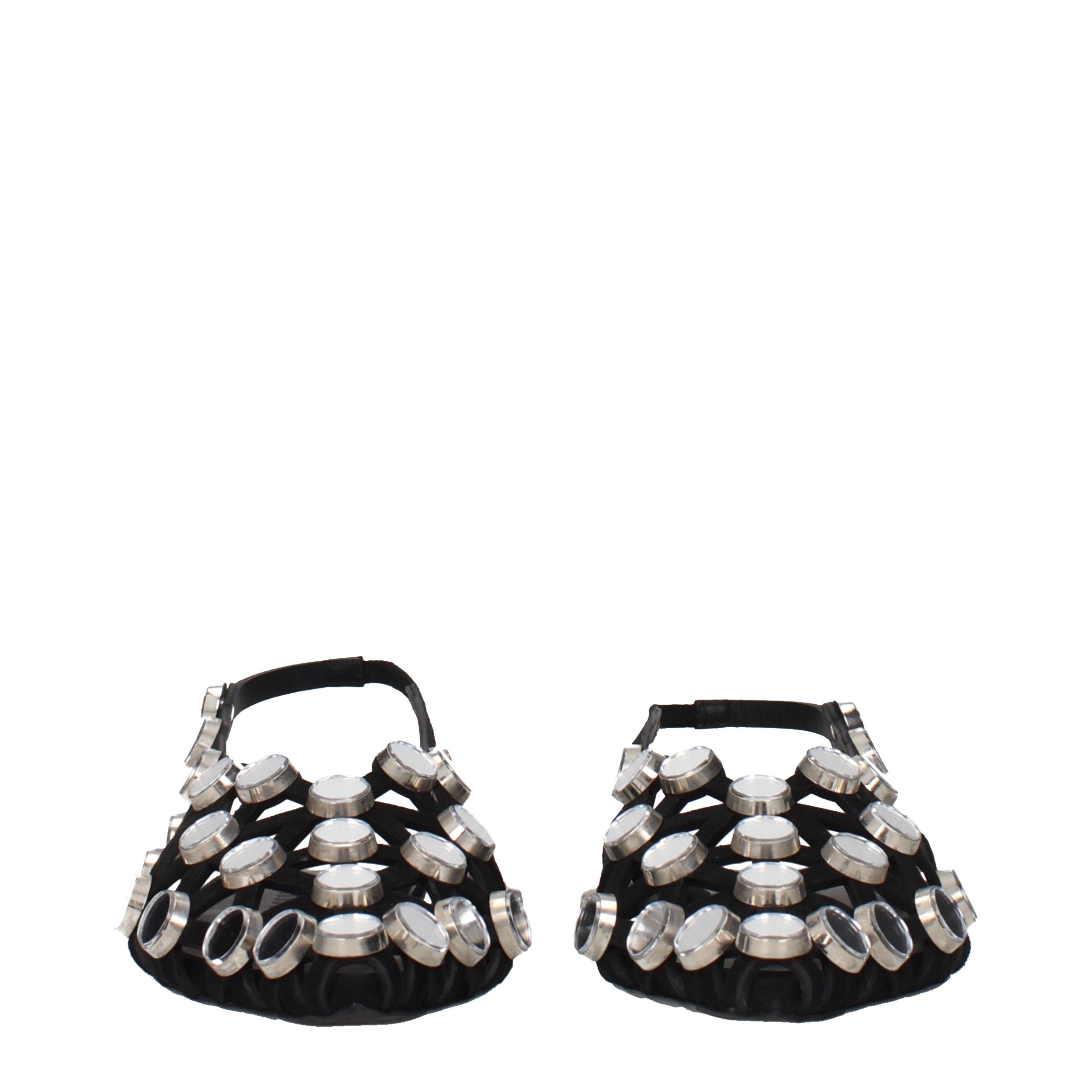 Black Leather Ballet Flats