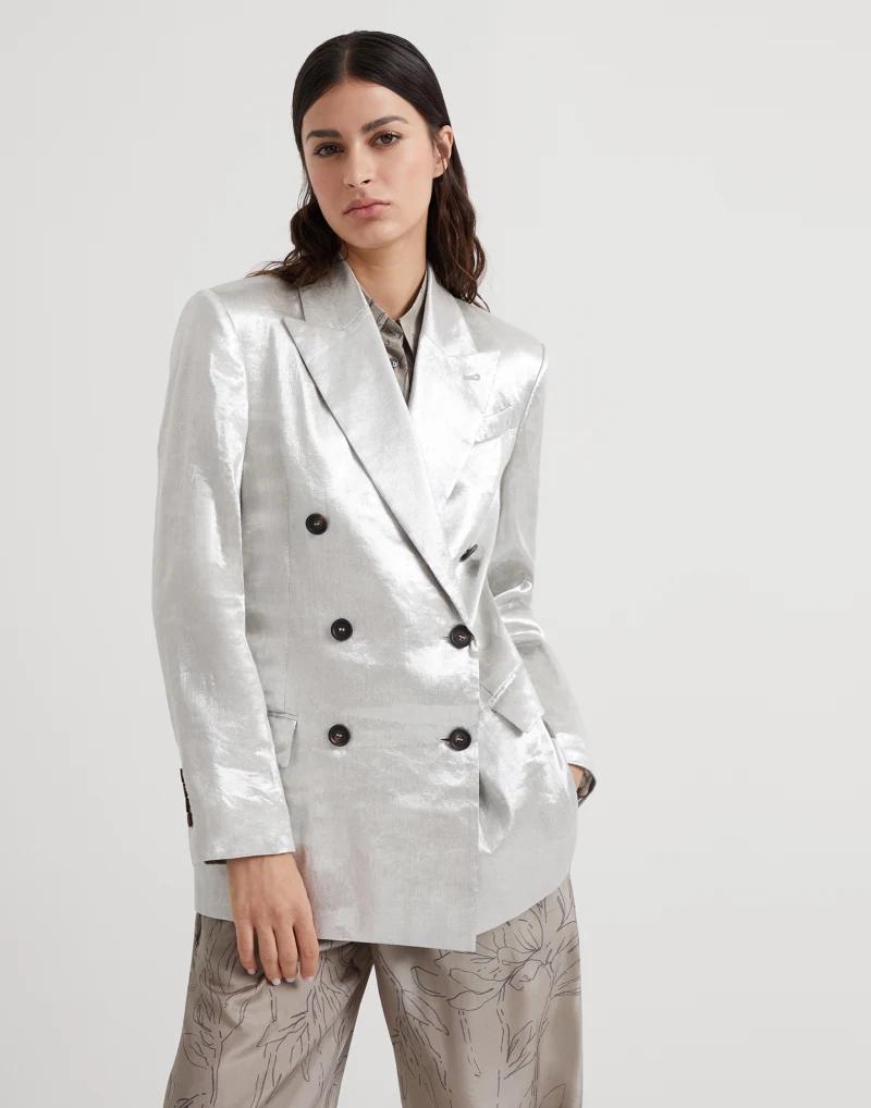 Silver Linen Blazer