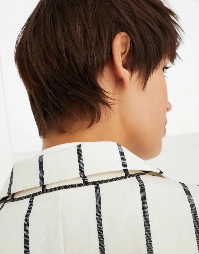 Bicolor Linen Blazer