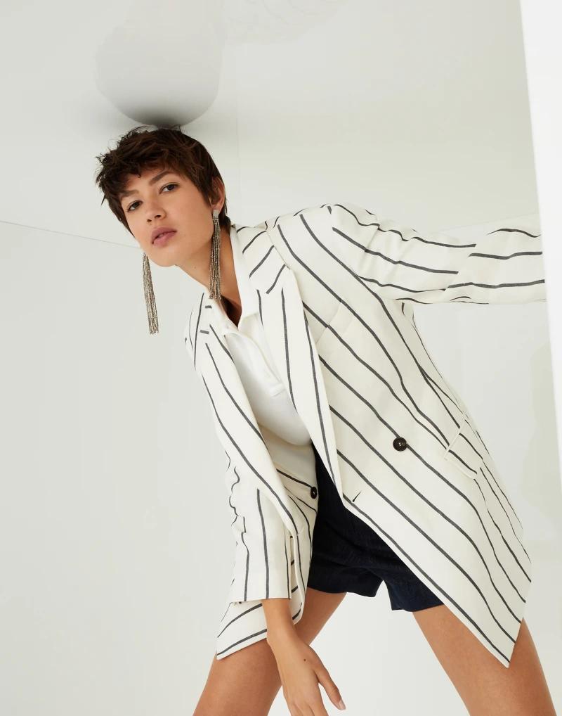 Bicolor Linen Blazer