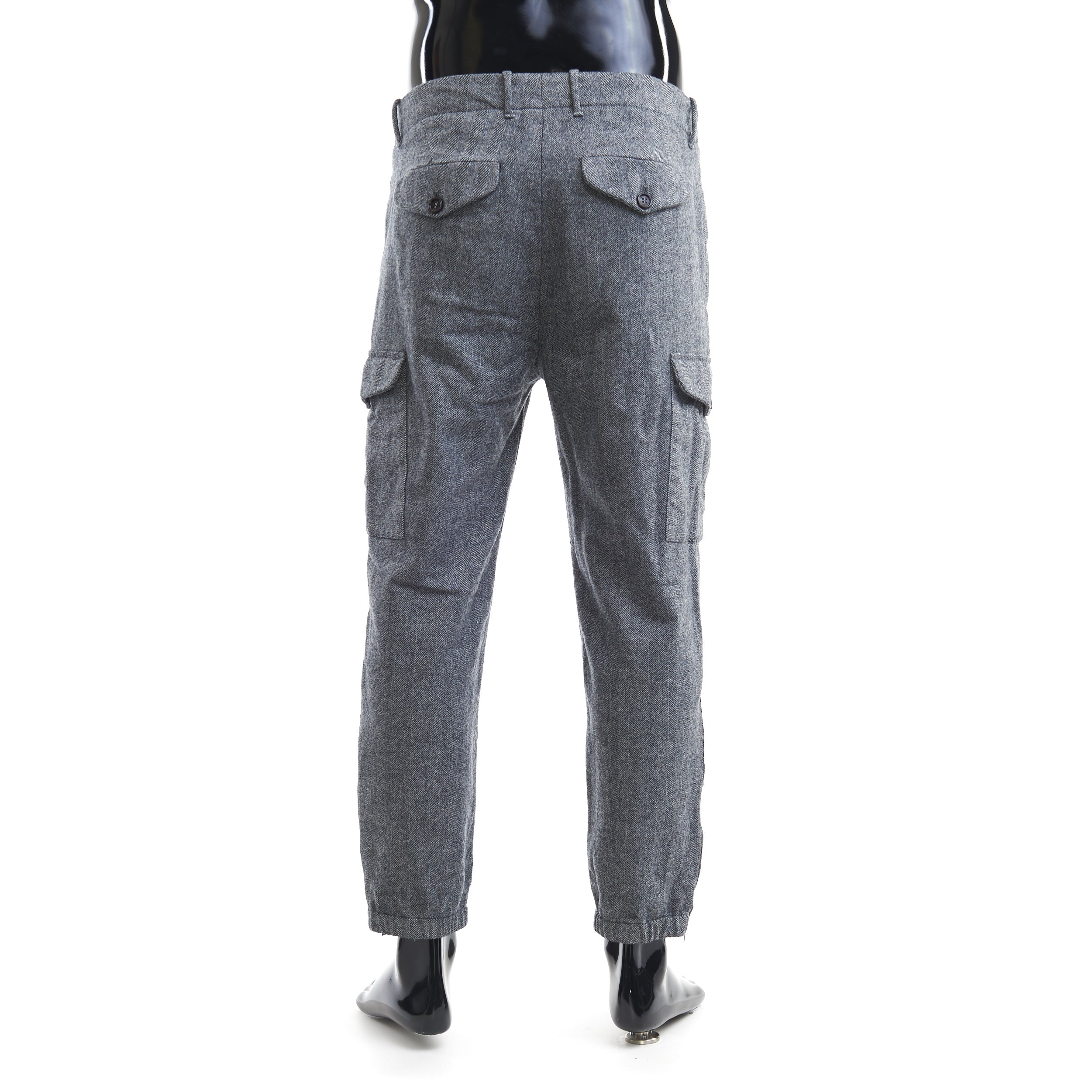 Gray Wool Cargo Pants